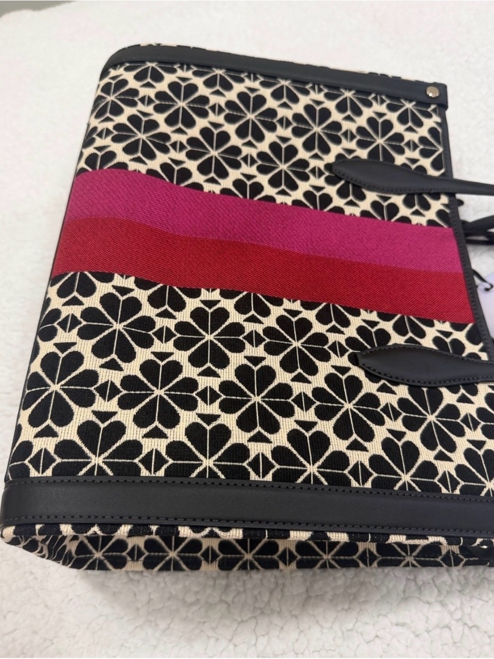 kate spade Black & Red Disney Mickey Minnie Floral Stripe Tote - Picture 5 of 7